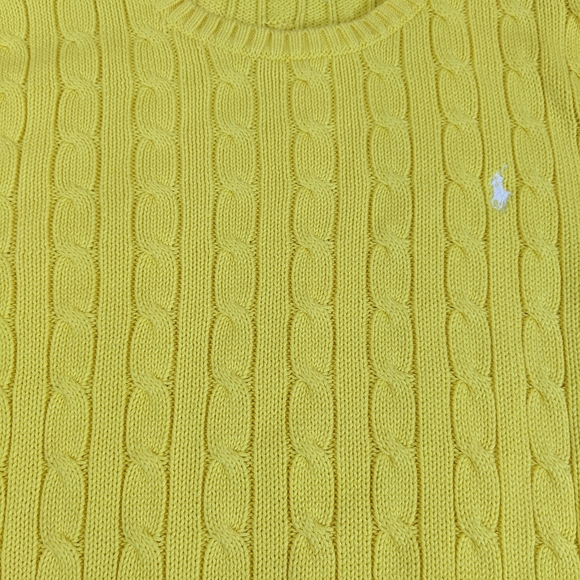 Polo Ralph Lauren Yellow Cable Knit Long Sleeve Sweater - Yellow - Large - Picture 14 of 15